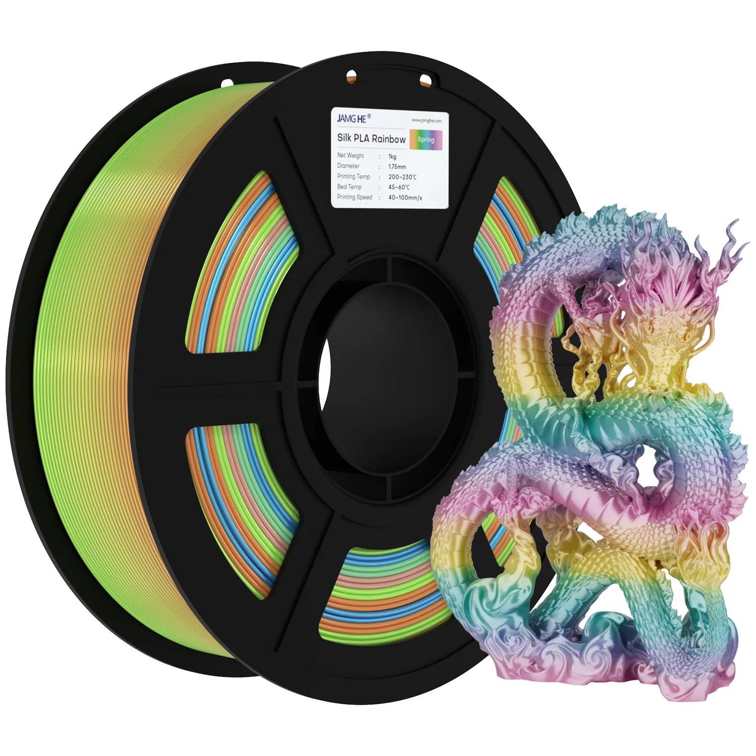 Jamg He Silk Rainbow Filamento Jamg He PLA Silk Arcoiris - Imagen 1